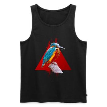 Colibri Animal Art Aquarelle Dessin Animé Coloré - Débardeur bio Premium Homme - noir - Devant - Michal (187cm)