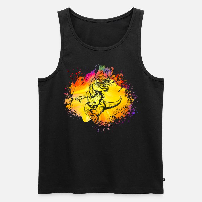 Dinosaurier - Männer Premium Bio Tank Top - Schwarz
