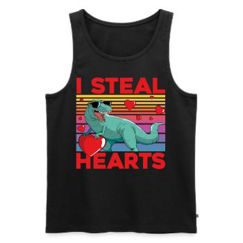 I steal Hearts - Men's Premium Organic Tank Top - black - Front - Michal (187cm)