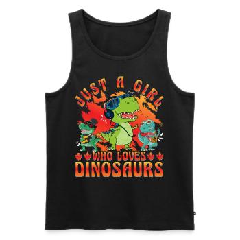 Just a Girl who loves Dinosaurs - Men's Premium Organic Tank Top - black - Front - Michal (187cm)