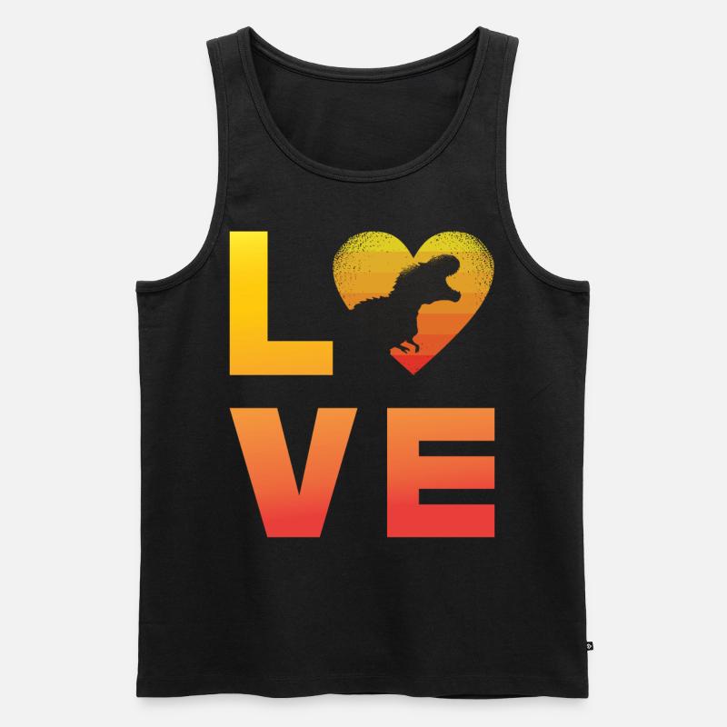 Dinosaurier Liebe - Männer Premium Bio Tank Top - Schwarz