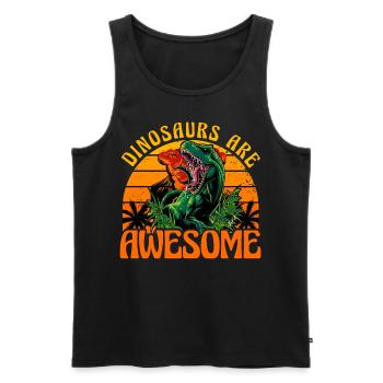Dinosaurs are awesome - Men's Premium Organic Tank Top - black - Front - Michal (187cm)
