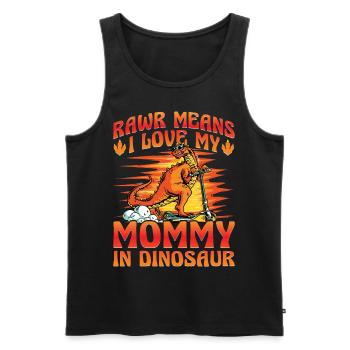 Rawr signifie que j’aime ma maman dans Dinosaurs - Débardeur bio Premium Homme - noir - Devant - Michal (187cm)