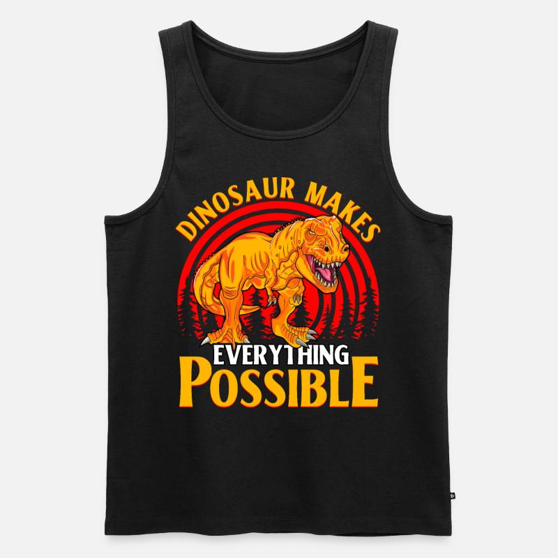 Dinosaur makes everything possible - Männer Premium Bio Tank Top - Schwarz