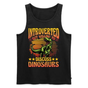 Introverted but willing to discuss Dinosaurs - Men's Premium Organic Tank Top - black - Front - Michal (187cm)