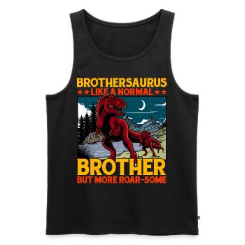 Brothersaurus comme un Brother normal mais plus Roar - Débardeur bio Premium Homme - noir - Devant - Michal (187cm)