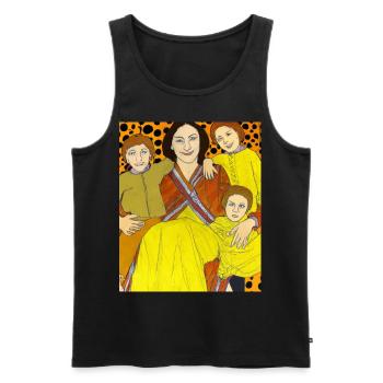 Gustav Klimt Style Portrait Einer Mama Mit Drei - Männer Premium Bio Tank Top - Schwarz - Vorne - AI Model Male 178 light (178cm)
