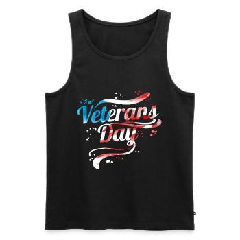 US Flag Colored Logo For Veterans Day - Männer Premium Bio Tank Top - Schwarz - Vorne - AI Model Male 178 light (178cm)