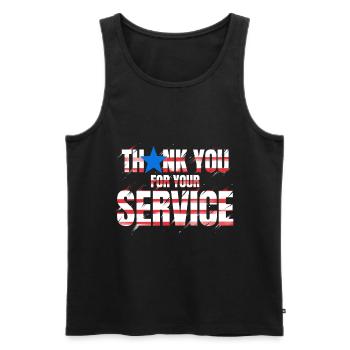 Thank You For Your Service 4th Of July Veterans - Men's Premium Organic Tank Top - black - Front - AI Model Male 178 light (178cm)