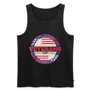 US Flag Round Logo For Veterans Day - Männer Premium Bio Tank Top - Schwarz - Vorne - AI Model Male 178 light (178cm)