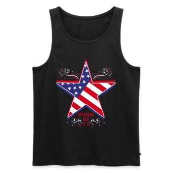 Big Star In Us Flag Colors For Veterans Day - Männer Premium Bio Tank Top - Schwarz - Vorne - AI Model Male 178 light (178cm)