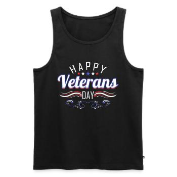 Patriotic Logo For Veterans Day - Männer Premium Bio Tank Top - Schwarz - Vorne - AI Model Male 178 light (178cm)