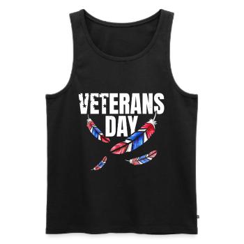 Red Blue And White Feathers For Veterans Day - Männer Premium Bio Tank Top - Schwarz - Vorne - AI Model Male 178 light (178cm)