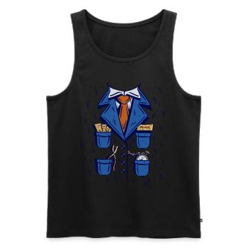 Zugbegleiter Kostüm Kinder & Erwachsene Halloween - Männer Premium Bio Tank Top - Schwarz - Vorne - Michal (187cm)
