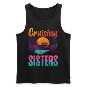 Cruise Ship Vacation Sister Girl - Men's Premium Organic Tank Top - black - Front - Michal (187cm)