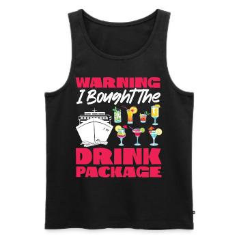 Cruise Ship Vacation Drink Package - Men's Premium Organic Tank Top - black - Front - Michal (187cm)