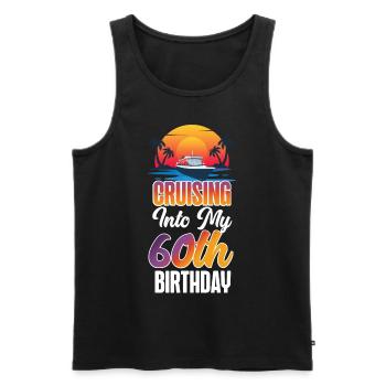 60e anniversaire de Cruise Ship Vacation - Débardeur bio Premium Homme - noir - Devant - Michal (187cm)