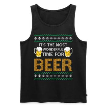 X-Mas Saying - It's the Most Wonderful Time For a - Männer Premium Bio Tank Top - Schwarz - Vorne - Michal (187cm)