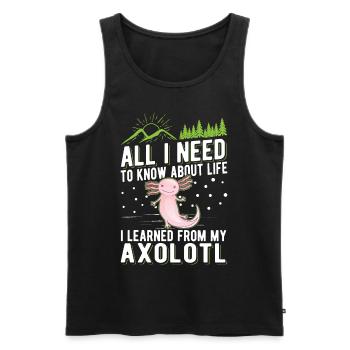 Axolotl Cadeau Amphibien à queue - Débardeur bio Premium Homme - noir - Devant - Michal (187cm)