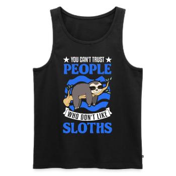 Sloth lover - Men's Premium Organic Tank Top - black - Front - AI Model Male 178 light (178cm)