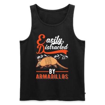 Easily distracted by Armadillo's Armadillo - Men's Premium Organic Tank Top - black - Front - AI Model Male 178 light (178cm)