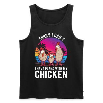 Poulets Élevage de poulets Éleveur de poulet - Débardeur bio Premium Homme - noir - Devant - Michal (187cm)