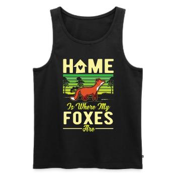 Home is where my Foxes are Fuchs - Men's Premium Organic Tank Top - black - Front - Michal (187cm)