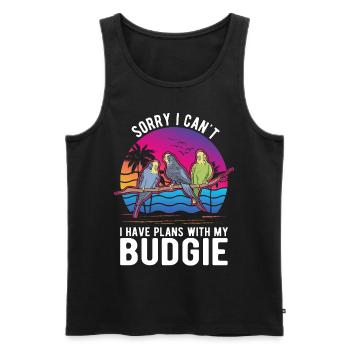 Budgerigar cockatiel Welli Parakeet - Men's Premium Organic Tank Top - black - Front - Michal (187cm)