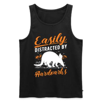Facilement distrait par Aardvarks Aardvark - Débardeur bio Premium Homme - noir - Devant - Michal (187cm)