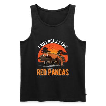 J’aime vraiment Red Pandas Roter Panda - Débardeur bio Premium Homme - noir - Devant - Michal (187cm)