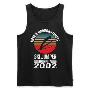 Never Underestimate Ski Jumper born in 2002 - Men's Premium Organic Tank Top - black - Front - Michal (187cm)
