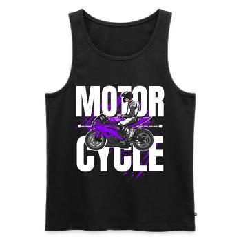 Motorcycle Lifestyle / Motorcycle / Motorcycles biker - Men's Premium Organic Tank Top - black - Front - Michal (187cm)