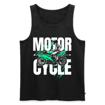 Motorcycle Lifestyle / Motorcycle / Motorcycles biker - Men's Premium Organic Tank Top - black - Front - Michal (187cm)