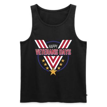 Big V Shaped Medal Ribbon Happy Veterans Day - Männer Premium Bio Tank Top - Schwarz - Vorne - AI Model Male 178 light (178cm)