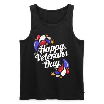 Logo For A Happy Veterans Day - Männer Premium Bio Tank Top - Schwarz - Vorne - AI Model Male 178 light (178cm)