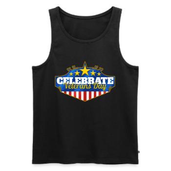Logo To Celebrate Veterans Day - Männer Premium Bio Tank Top - Schwarz - Vorne - AI Model Male 178 light (178cm)