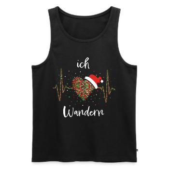 Wandern Trekking Weihnachtsmütze Christmas X-Mas - Männer Premium Bio Tank Top - Schwarz - Vorne - Michal (187cm)