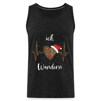 Wandern Trekking Weihnachtsmütze Christmas X-Mas - Männer Premium Bio Tank Top - Anthrazit - Vorne - Alexander (188cm)