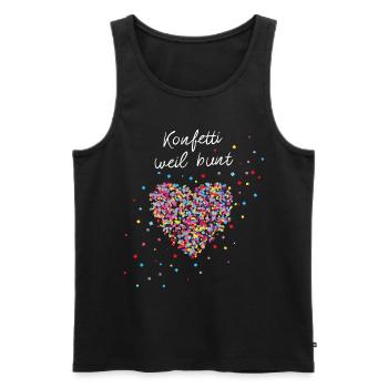 Konfetti Karneval Fasnacht Fasching 5. Jahreszeit - Männer Premium Bio Tank Top - Schwarz - Vorne - Michal (187cm)