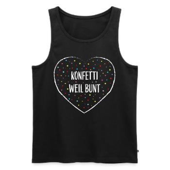 Konfetti Kölner Karneval Fasnacht Fastelovend - Männer Premium Bio Tank Top - Schwarz - Vorne - AI Model Male 178 light (178cm)
