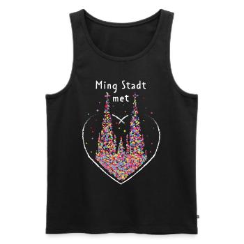 Kölner Karneval Dom Kölle Colonia Fasching Jeck - Männer Premium Bio Tank Top - Schwarz - Vorne - Michal (187cm)