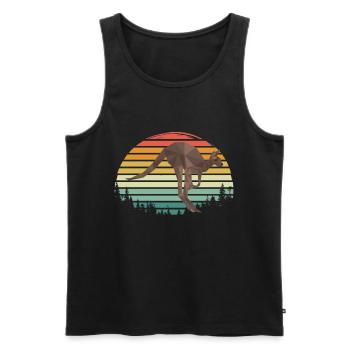 Retro Kangaroo Hinterland Australia Marsupials Kä - Men's Premium Organic Tank Top - black - Front - Michal (187cm)