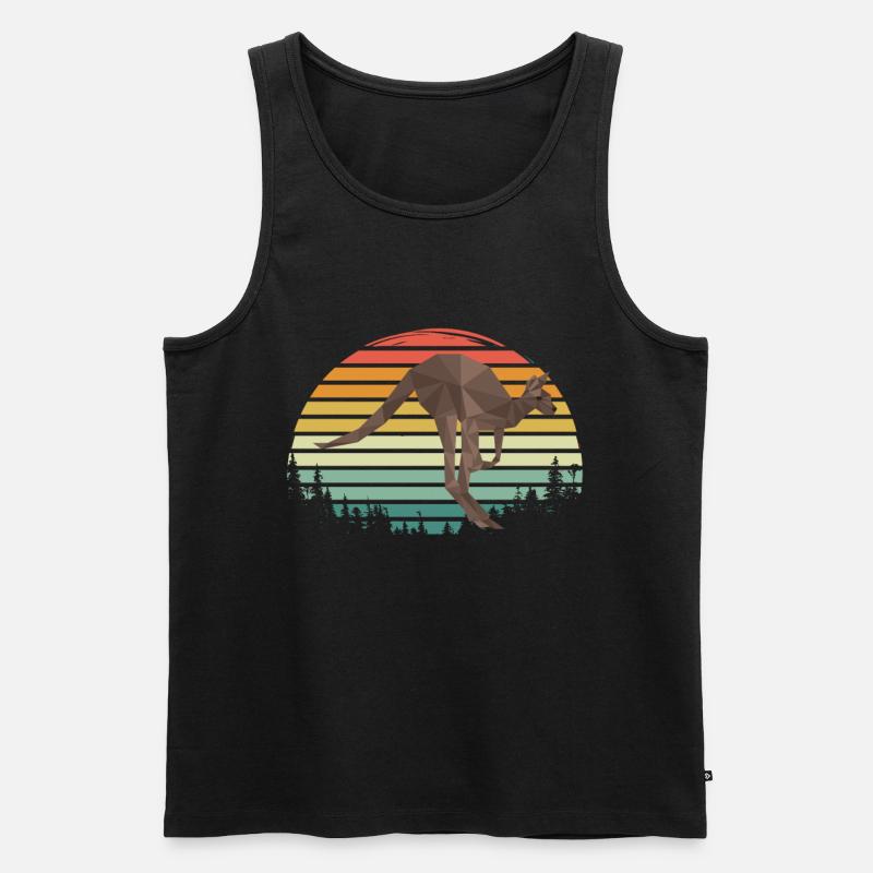 Retro Känguru-Hinterland Australien Beuteltiere Kä - Männer Premium Bio Tank Top - Schwarz