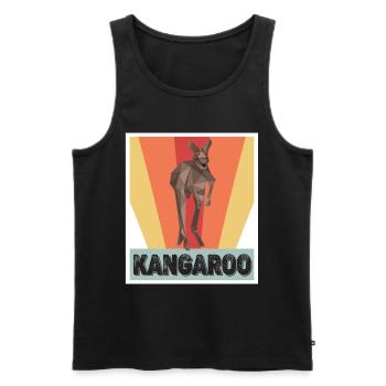 Kangaroo Retro Outback Australia Marsupials Kangaroo - Men's Premium Organic Tank Top - black - Front - AI Model Male 178 light (178cm)