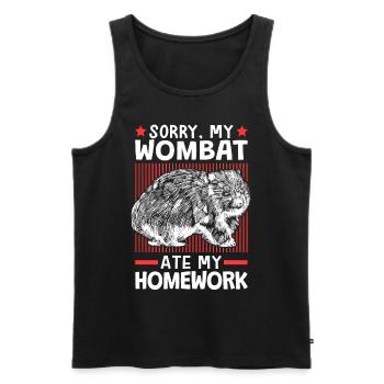 A wombat ate my homework - Men's Premium Organic Tank Top - black - Front - Michal (187cm)
