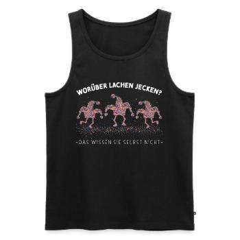 Kölner Karneval Jeck Narren Fasching Konfetti - Männer Premium Bio Tank Top - Schwarz - Vorne - Michal (187cm)