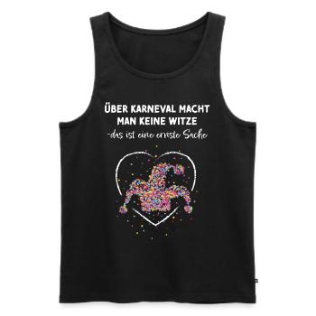 Karneval Fasching Narrenkappe Konfetti Narren Jeck - Männer Premium Bio Tank Top - Schwarz - Vorne - Michal (187cm)
