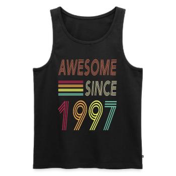 Awesome since 1997 - Männer Premium Bio Tank Top - Schwarz - Vorne - Michal (187cm)