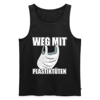 Weg mit Plastiktüten Umweltschutz Rettet die Meere - Männer Premium Bio Tank Top - Schwarz - Vorne - Michal (187cm)