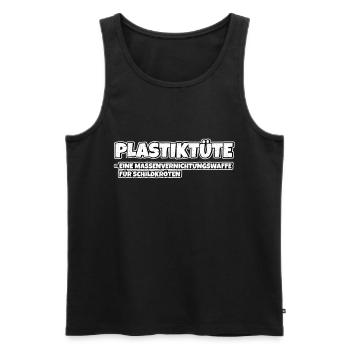 Plastiktüte Umweltschutz Rettet die Meere jetzt - Männer Premium Bio Tank Top - Schwarz - Vorne - Michal (187cm)